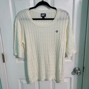 Brand New Lands’ End Cream Color 3/4 Sleeve Sweater Blouse
